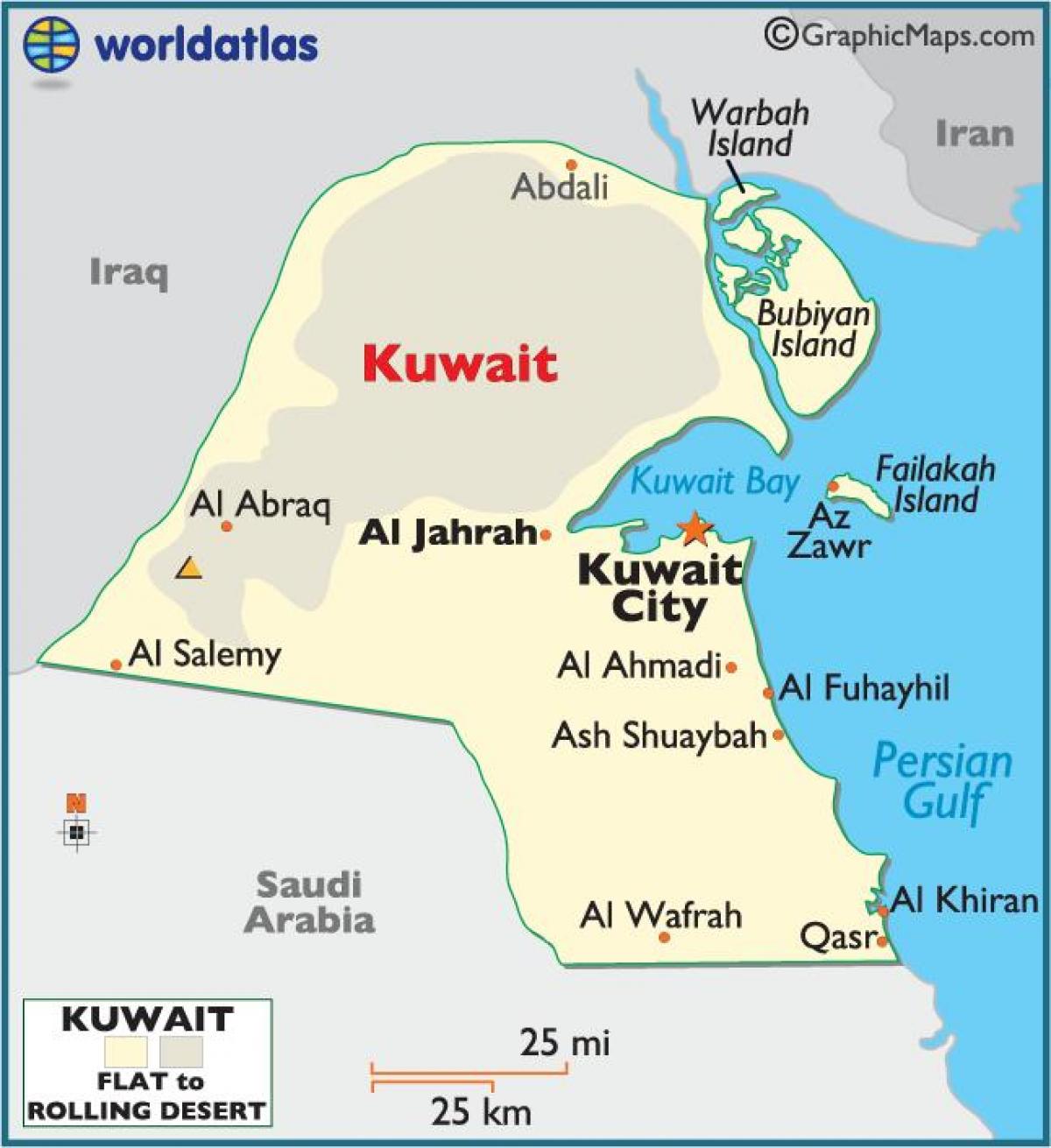 कुवैत पूरा नक्शा