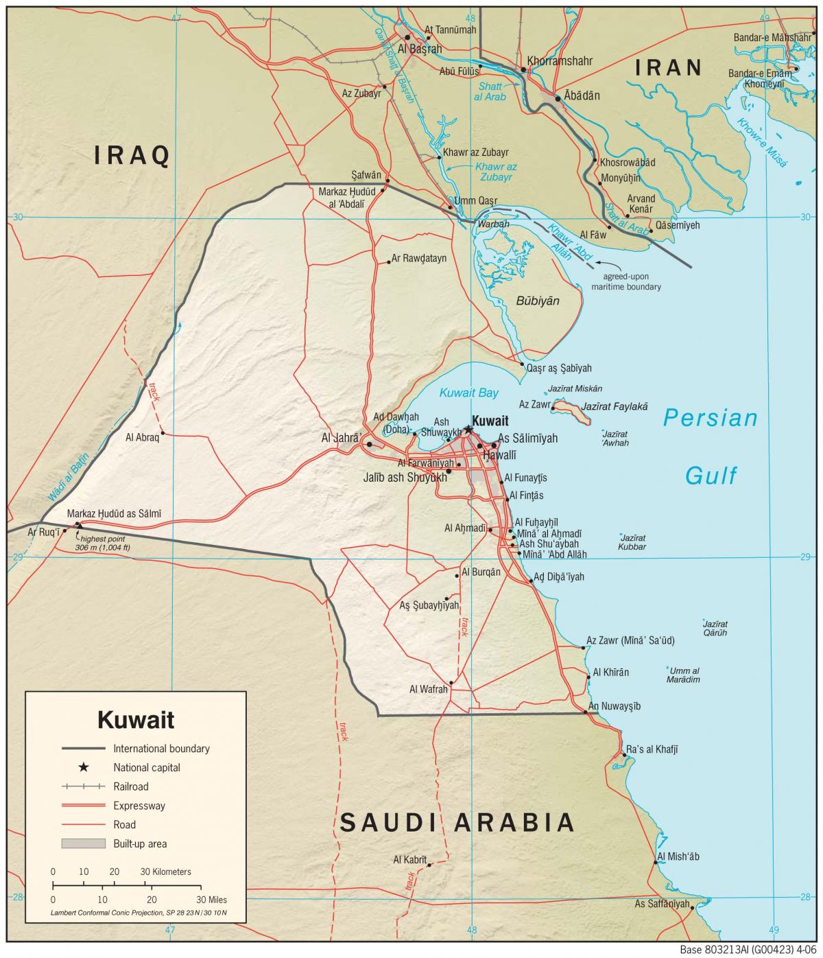 कुवैत नक्शा स्थान