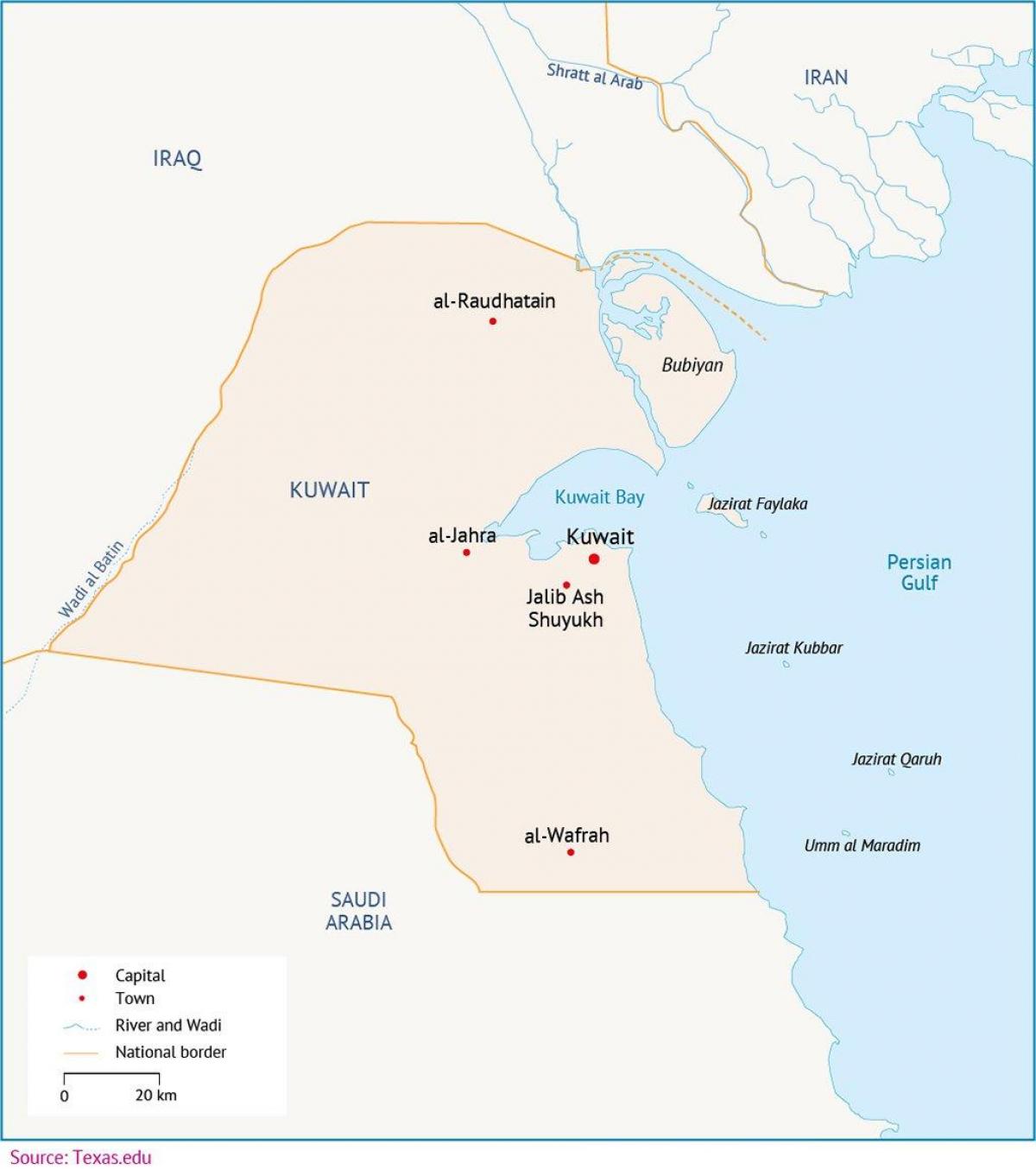 नक्शे के अल zour कुवैत