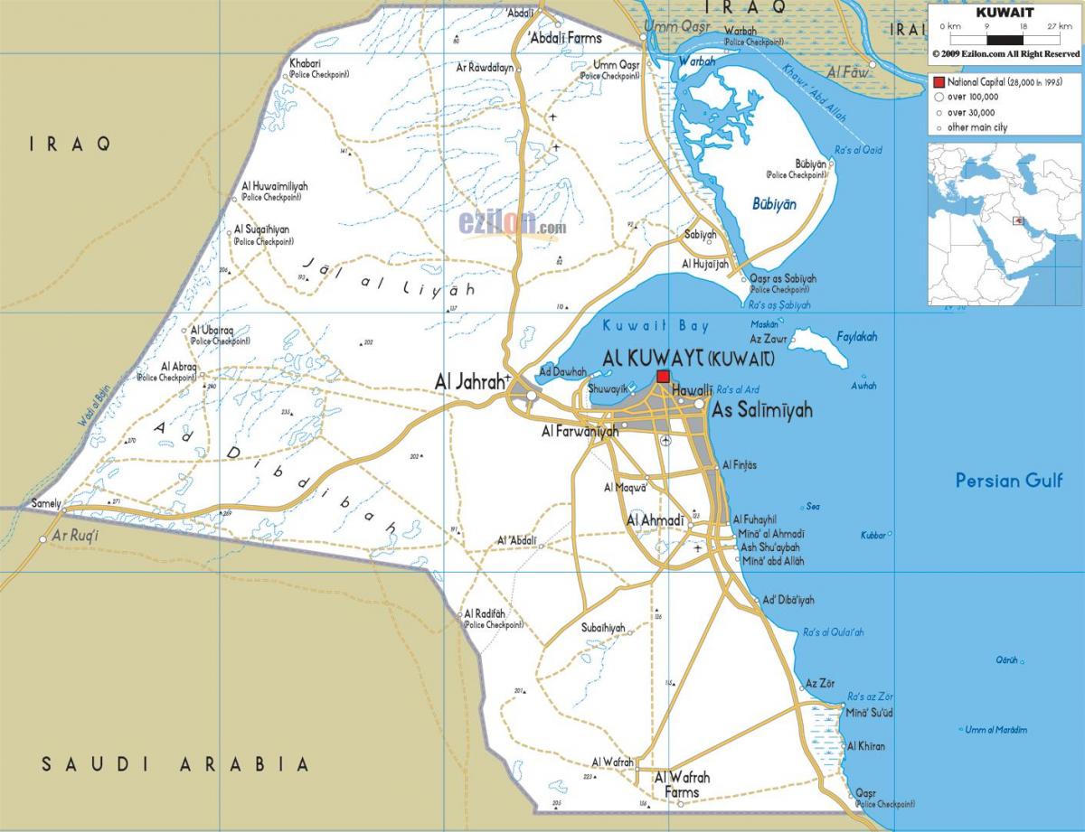 कुवैत शहर का नक्शा, सड़कों के