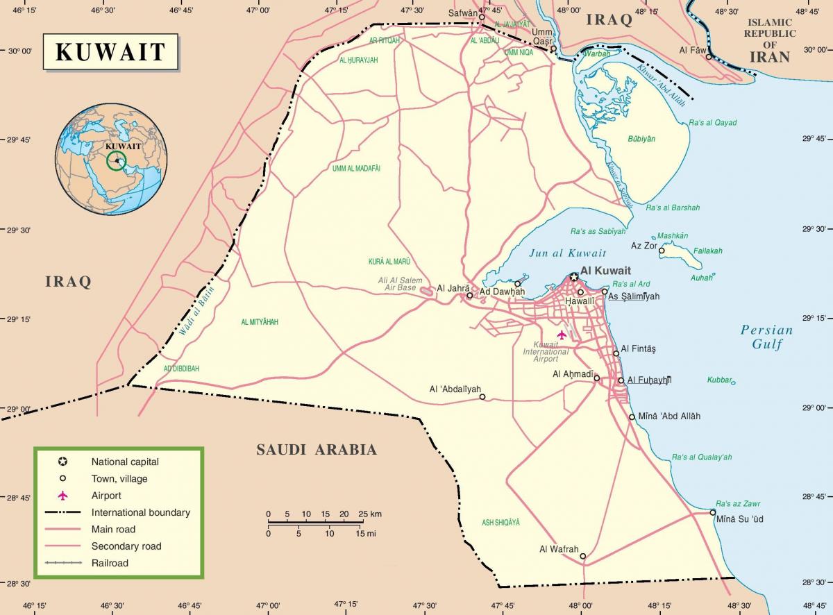 कुवैत सड़क के नक्शे